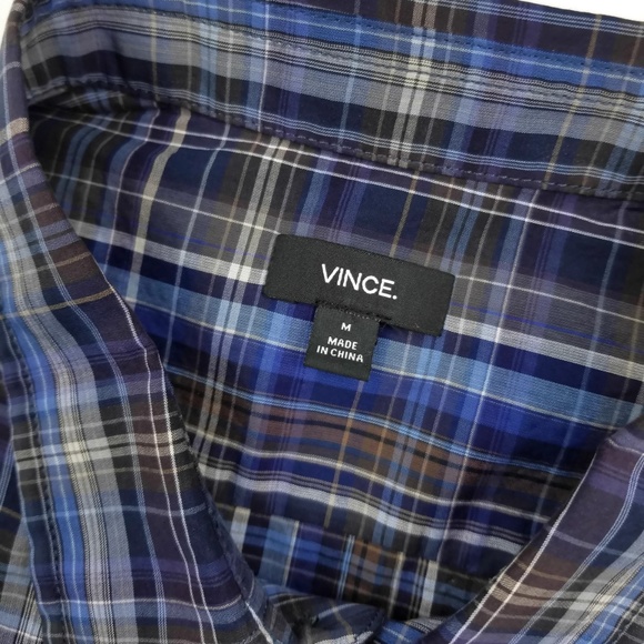 VINCE Long Sleeve Button Down Shirt Size Medium Sz - Picture 2 of 8